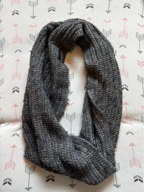 Coach Gray Knit Infinity Scarf